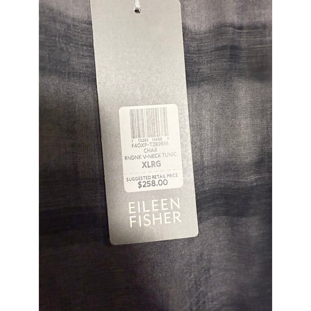NWT Eileen Fisher Oxidized Printed Silk Roundneck Tunic Top Sz. XL - Picture 5 of 7